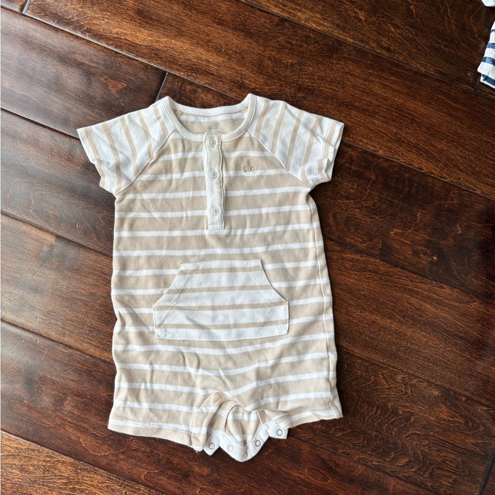 GAP Tan and White Striped Kids Bodysuit